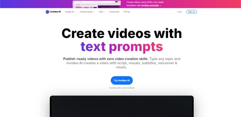 best AI tools for content creation 12: Invideo AI