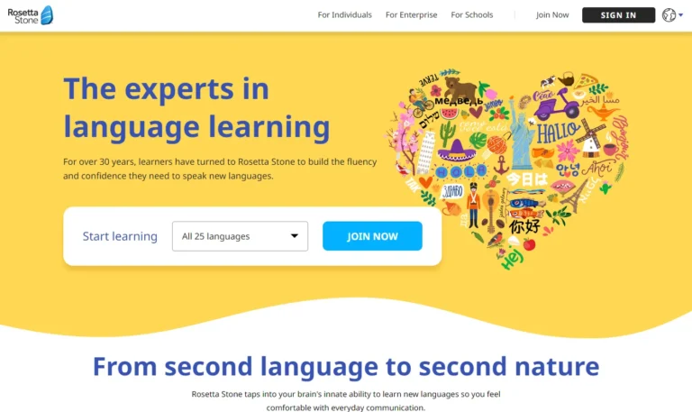 chatGPT alternatives for learning new skills 3: Rosetta Stone