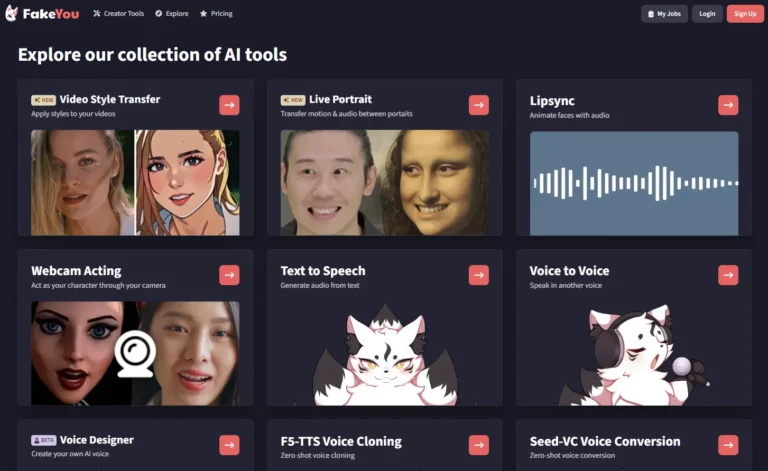 FakeYou AI website