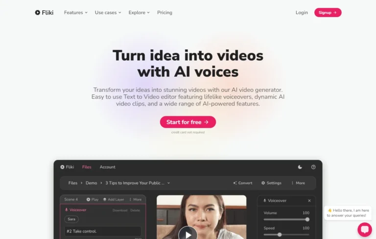 Fliki AI website