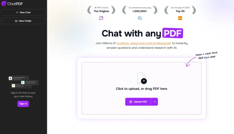 ChatPDF AI website