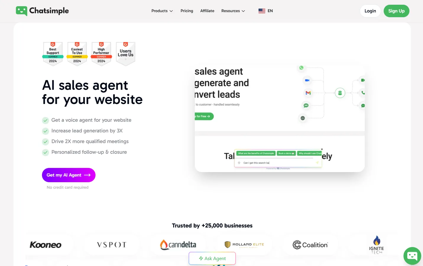 Chatsimple Sales Focused Chatbot Platform For Automated Website