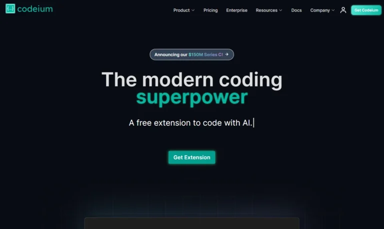 Codeium AI website