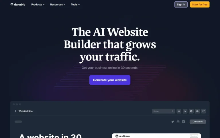 Durable AI website