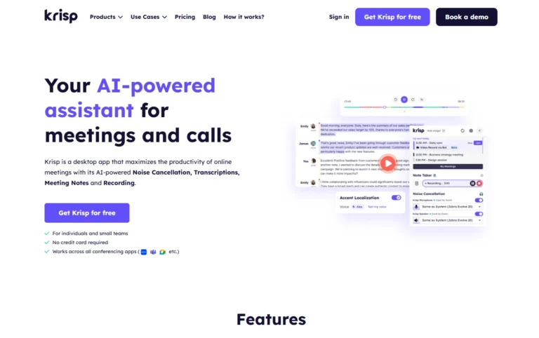 Krisp AI website
