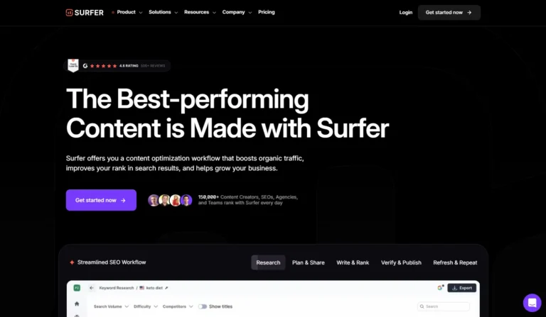 Surfer SEO AI website