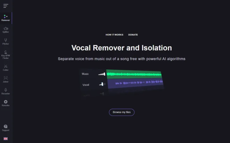 Vocal Remover AI website