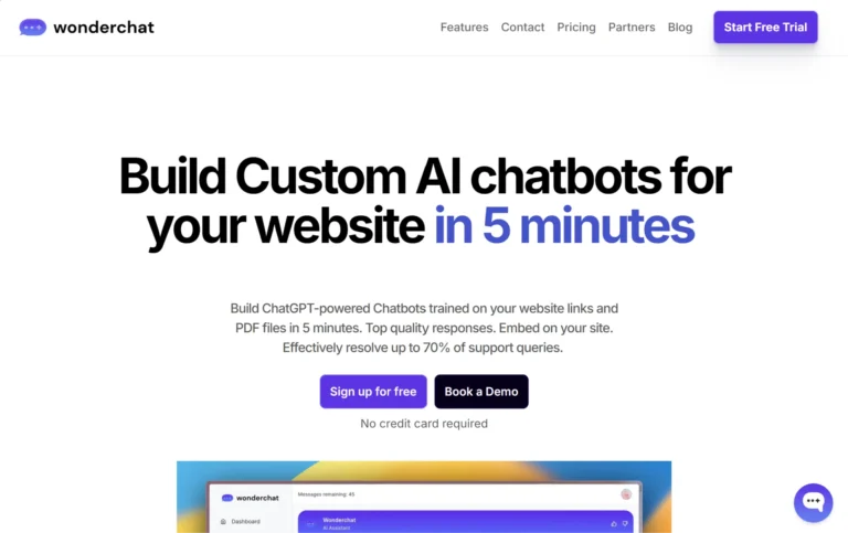 Wonderchat AI website