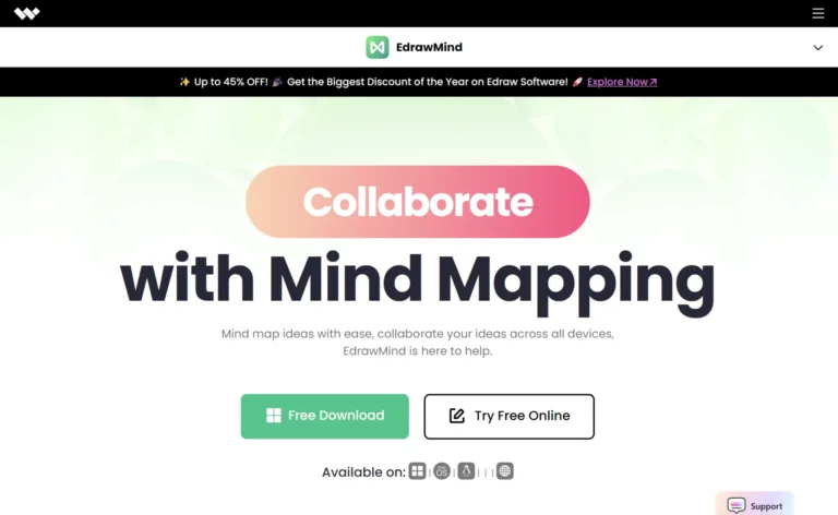 Wondershare EdrawMind AI website