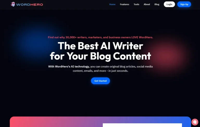 WordHero AI website