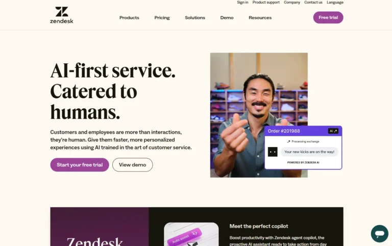 Zendesk AI website