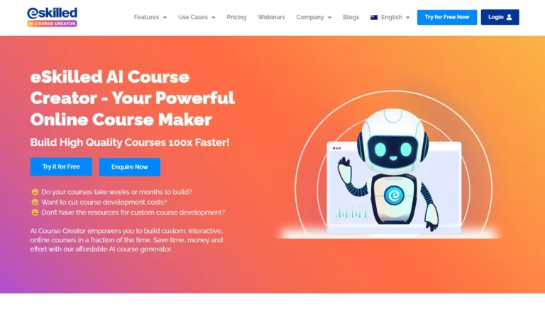 eSkilled AI Course Creator website