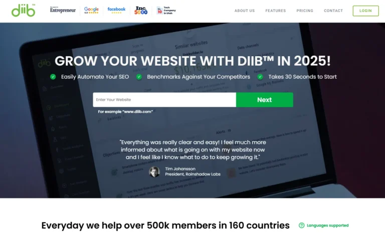 Diib AI website