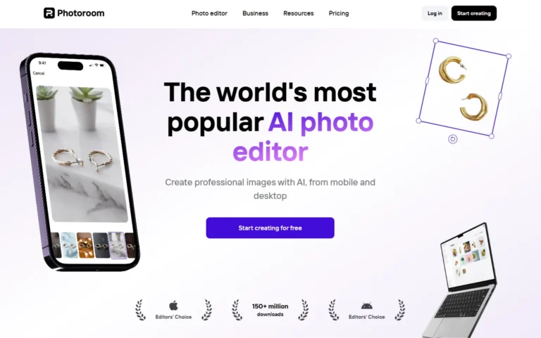 Photoroom AI website