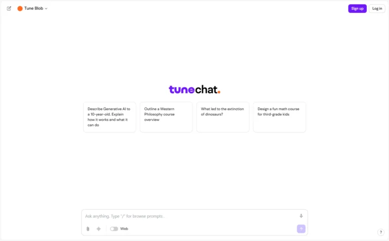 TuneChat AI website