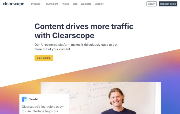 Clearscope AI website