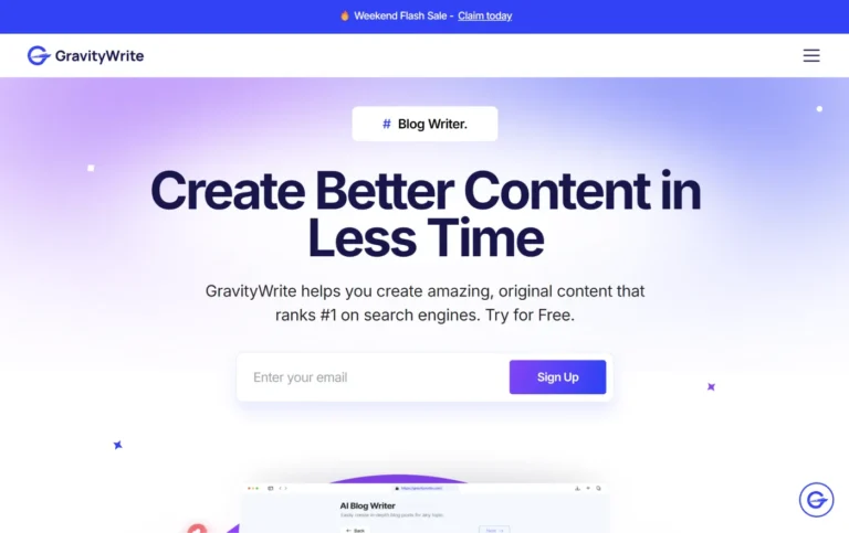 GravityWrite AI website