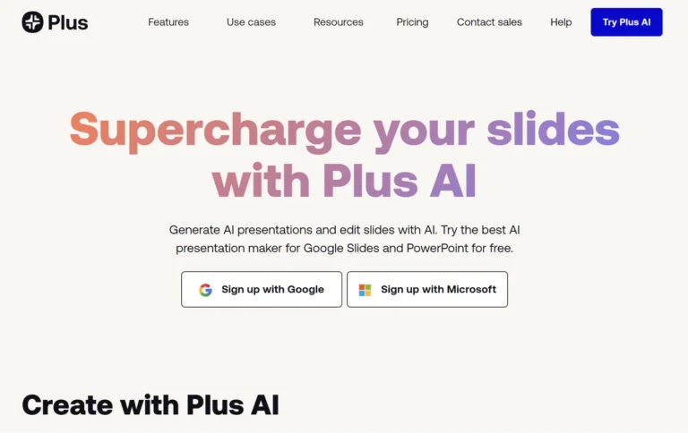 Plus AI website