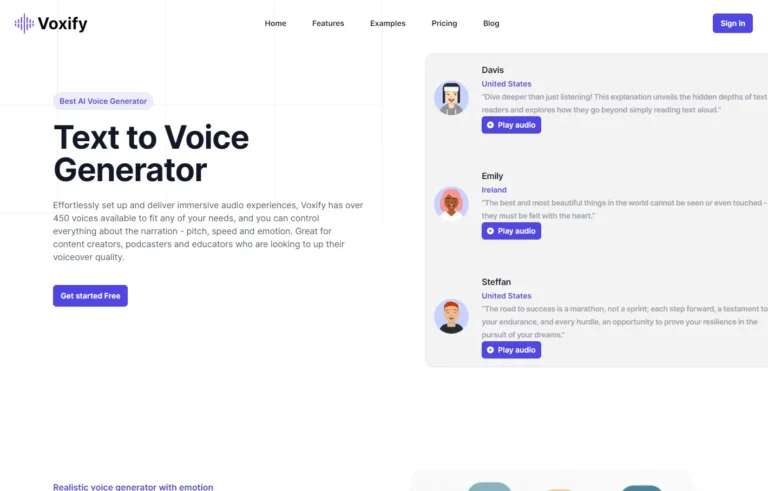 Voxify AI website