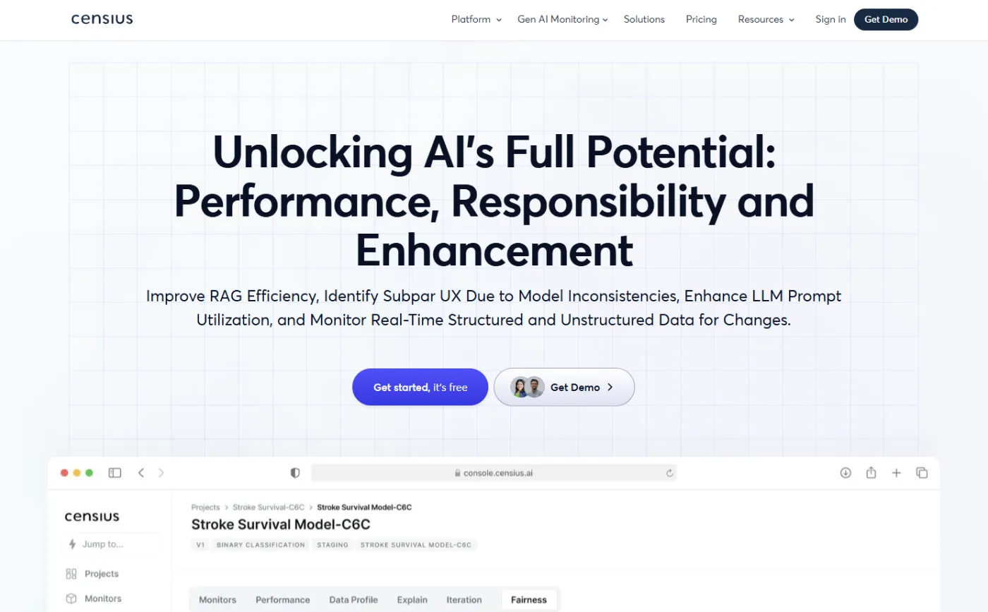 Censius: Advanced machine learning model monitoring and analytics platform